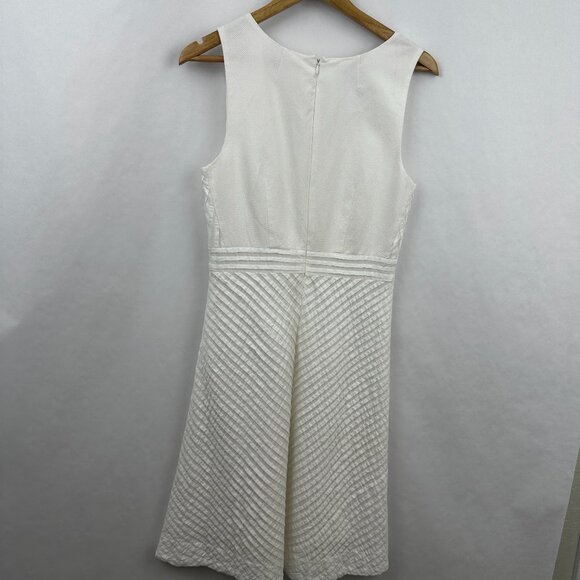J Crew Women's Cotton White Sleeveless Dress With Lining No Size Tag -Size S - Picture 4 of 6